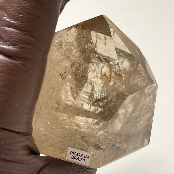 Rare Brazilian Citrine with Golden Rutile partially polished Tower - Picture 17 of 17